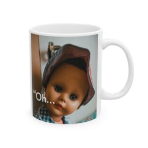 Funny Vintage Doll Menopause Coffee Cup | Interactive QR Code | 365 Daily Changing Messages