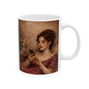 Dearest Chat | Bridgerton Inspired Hormone Mug | Menopause Coffee Cup with Interactive QR Code | 365 Days of Daily Messages